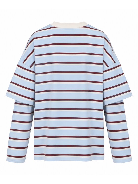 Magda Matyja Magda Matyja Bluzka JADE LONGSLEEVE BLUE Niebieski jasny Loose Fit