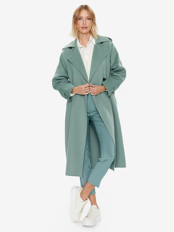 Weekend Max Mara Weekend Max Mara Vilnonis paltas Cobalto 2350110137 Žalia Regular Fit