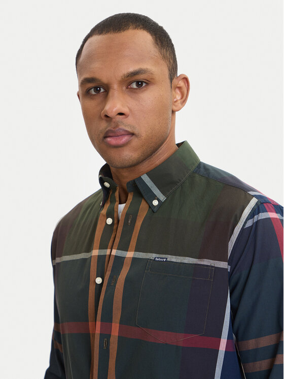 Barbour Barbour Košeľa Harris MSH5071TN11 Zelená Tailored Fit