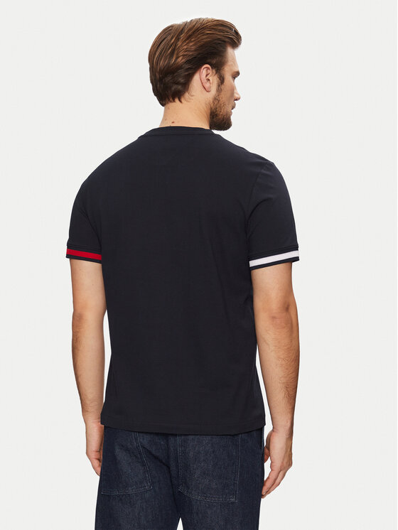 Tommy Hilfiger Tommy Hilfiger T-krekls Global Stripe MW0MW38078 Tumši zils Regular Fit
