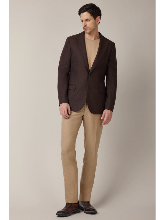 Lancerto Lancerto Marynarka Ferla MA073225000010 Brązowy Slim Fit