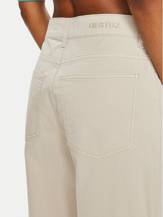 Gestuz Gestuz Kalhoty z materiálu 10908214 Béžová Regular Fit