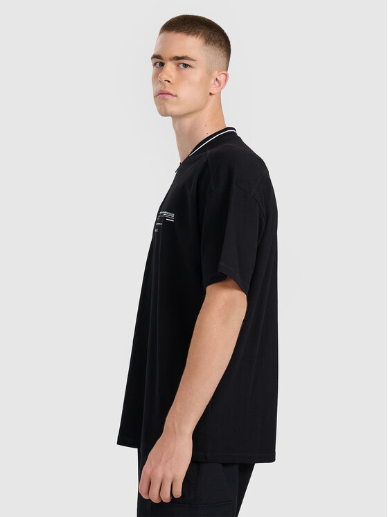 4F 4F Polo DUO DYNAMICS Czarny Oversize