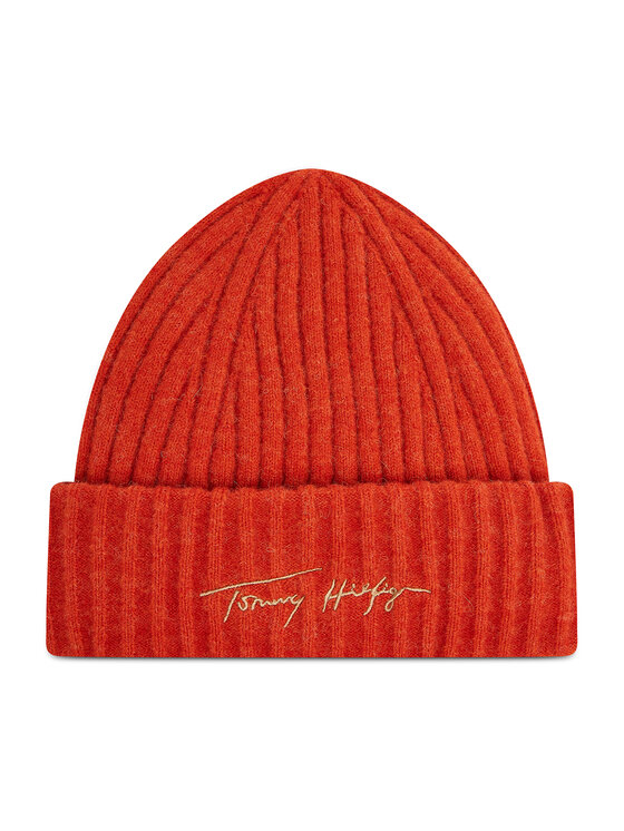 tommy hilfiger red beanie