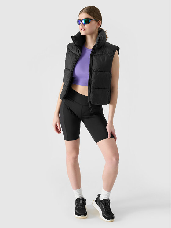 4F 4F Kamizelka MIDSHOP TEXTILE Czarny Oversize