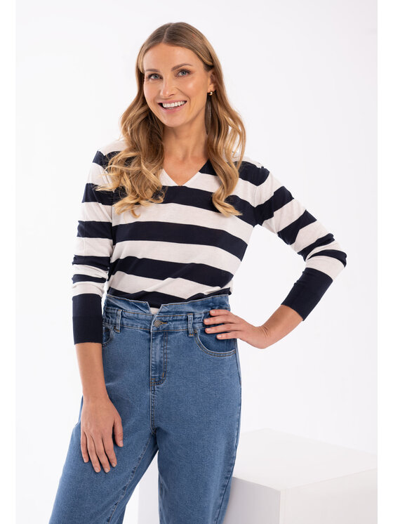 Volcano Volcano Sweter S-HOJA Granatowy Regular Fit