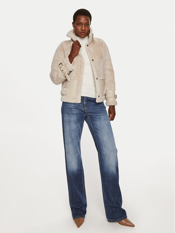 TWINSET TWINSET Δέρμα προβάτου 242TP2380 Μπεζ Regular Fit