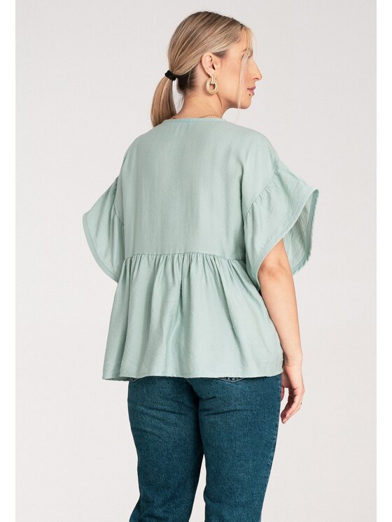FIGL FIGL Bluzka M1211 Zielony Regular Fit