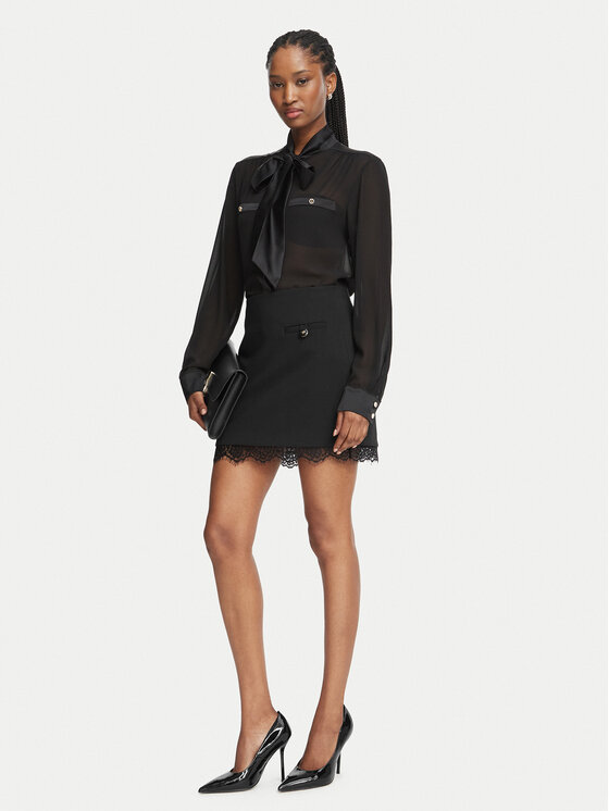 Fracomina Fracomina Mini suknja FR26WG1002W84901 Crna Slim Fit