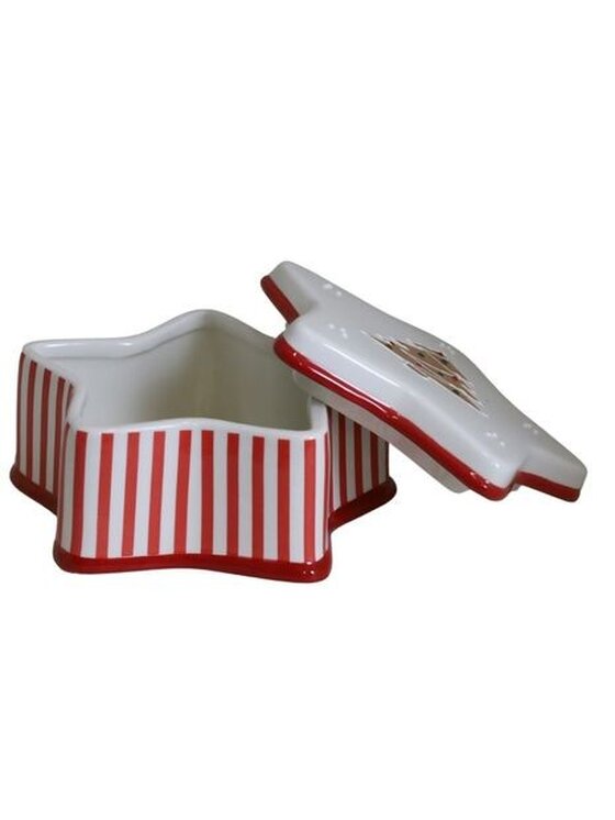 MIAhome MIAhome Pojemnik świąteczny ceramiczna GWIAZDA II Czerwony