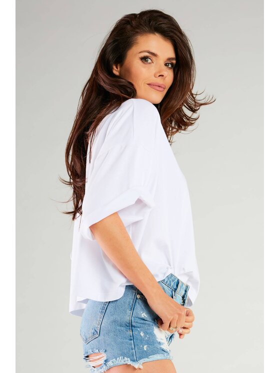 Infinite You Infinite You Bluzka M265 Biały Basic Fit