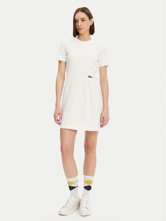 Lacoste Lacoste Sukienka codzienna EF0583 Biały Regular Fit