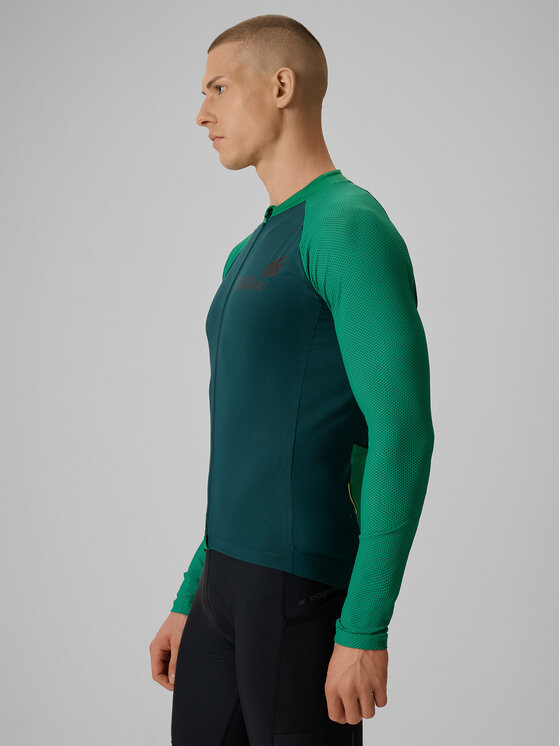 4F 4F Koszulka rowerowa GET LOST FEEL FOUND Zielony Slim Fit