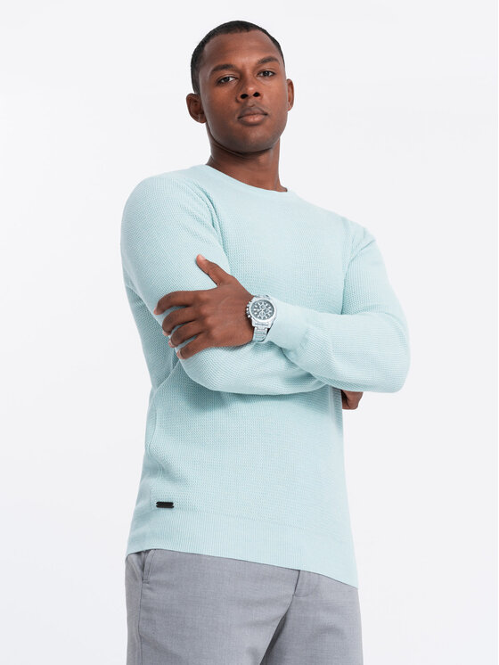 Ombre Ombre Sweter OM-SWSW-0142 Zielony Regular Fit