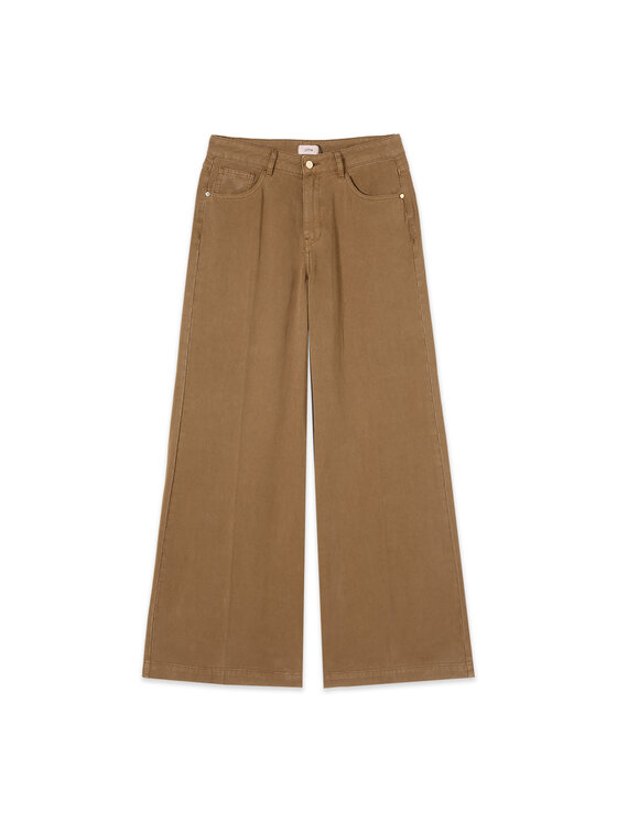Oltre Oltre Pantaloni di tessuto P725R009282N012 Marrone Baggy Fit