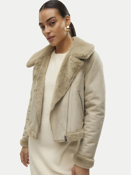 Vero Moda Vero Moda Fellmantel Peggy 10290150 Grau Regular Fit