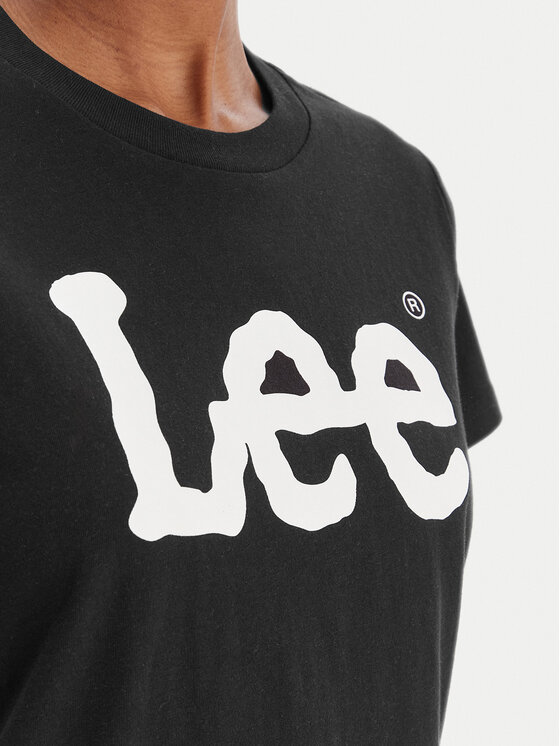 Lee Lee T-Shirt Logo Tee L42UER01 112109467 Czarny Regular Fit