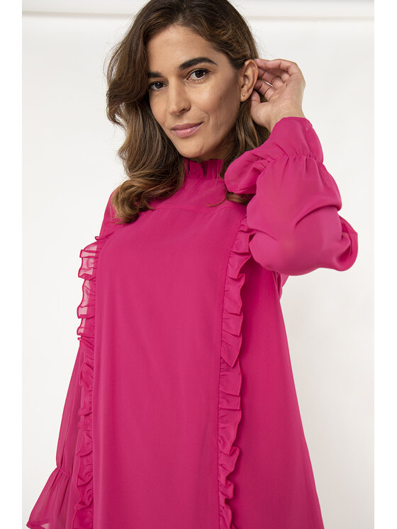 QUIOSQUE QUIOSQUE Každodenné šaty TAPED DRESS Ružová Regular Fit