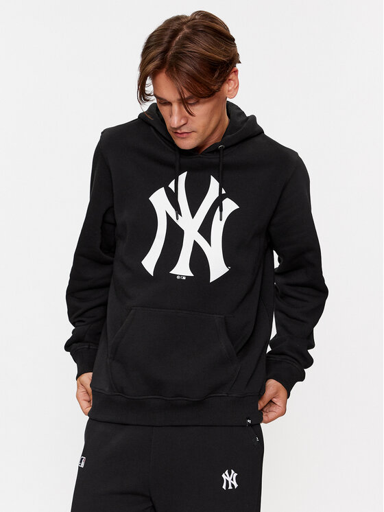 47 Brand Džemperis ar kapuci New York Yankees BB017PEMIBR544112JK Melns Regular Fit