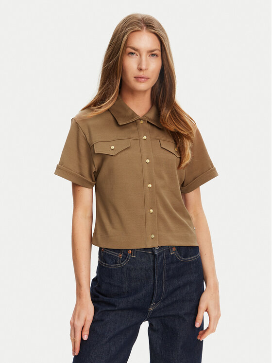 Tommy Hilfiger Tommy Hilfiger Košile Gold Button WW0WW44626 Hnědá Regular Fit