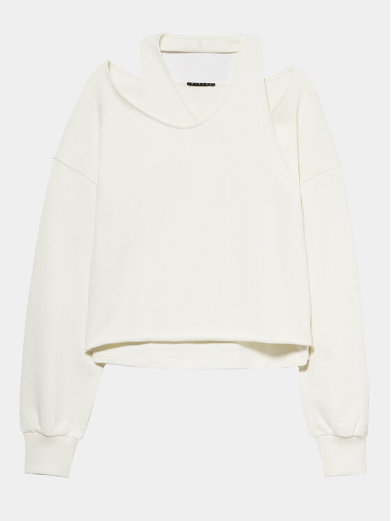 Sisley Sisley Felpa 3FPPL104P Écru Regular Fit