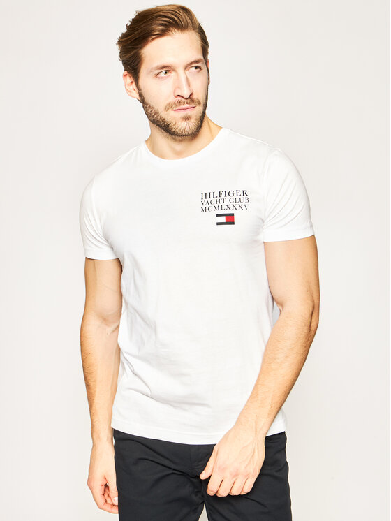Tommy Hilfiger Tommy Hilfiger T-särk Yacht Club Tee MW0MW13347 Valge Regular Fit