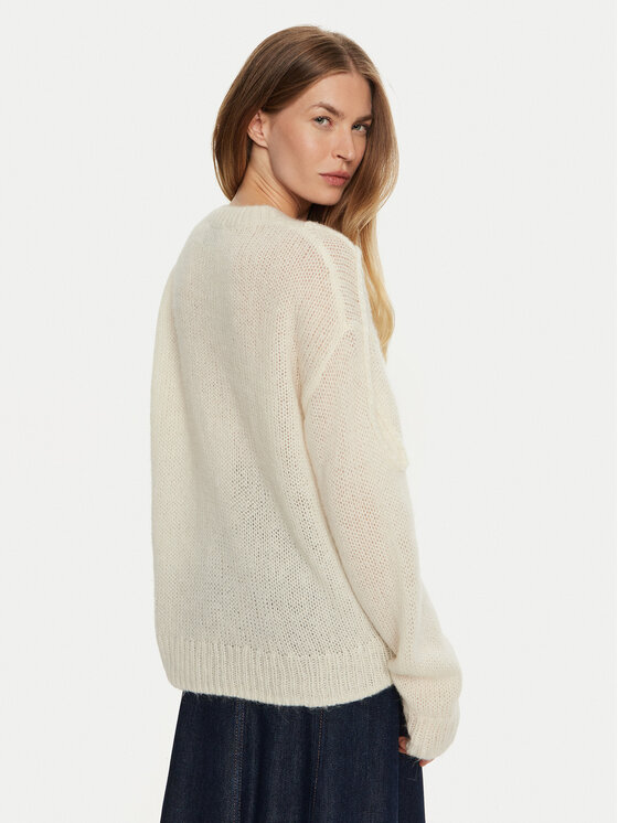 Munthe Munthe Sweter Tahlis 243160124370 Écru Loose Fit