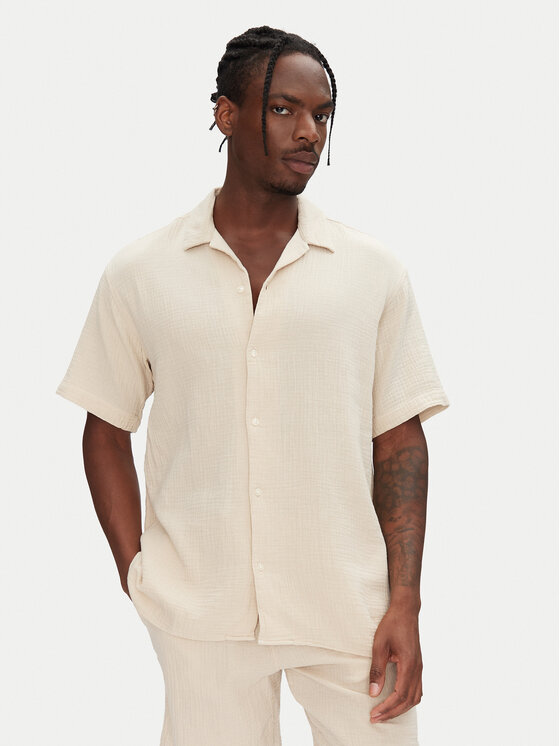 Jack&Jones Jack&Jones Completo camicia e pantaloncini Easter 12281255 Beige Relaxed Fit