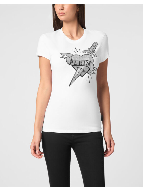 PHILIPP PLEIN PHILIPP PLEIN T-shirt 9533 Bianco Skin Tight Fit