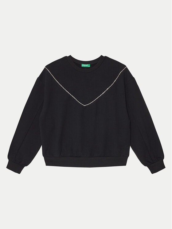 United Colors Of Benetton Bluza 30L3C10KW Czarny Regular Fit