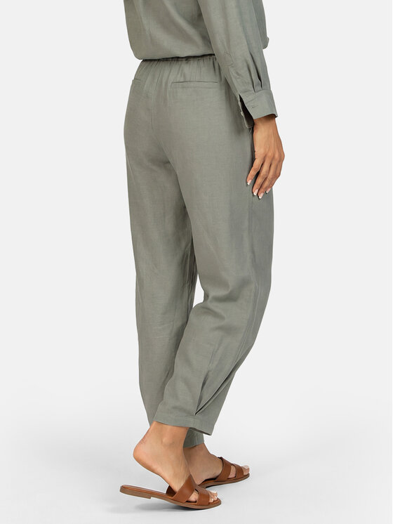 Feba Feba Pantaloni di tessuto F250 Cachi Comfort Fit