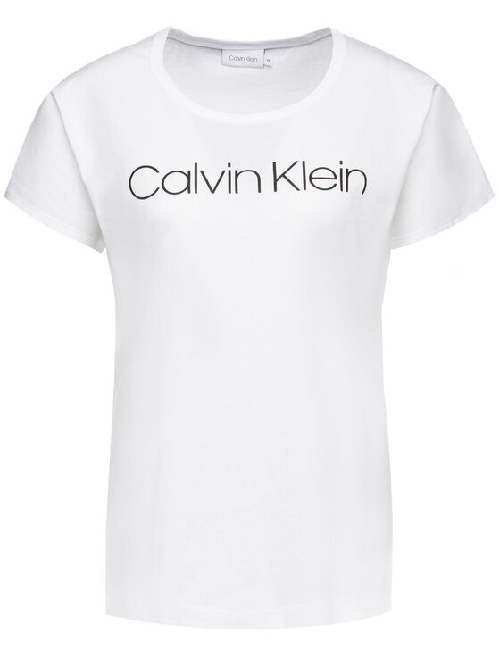 Calvin Klein Calvin Klein Tričko Core Logo Open Neck K20K201366 Biela Regular Fit