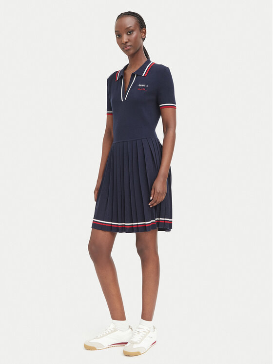 Guess Guess Úpletové šaty W6BK98 Z2277 Tmavomodrá Regular Fit