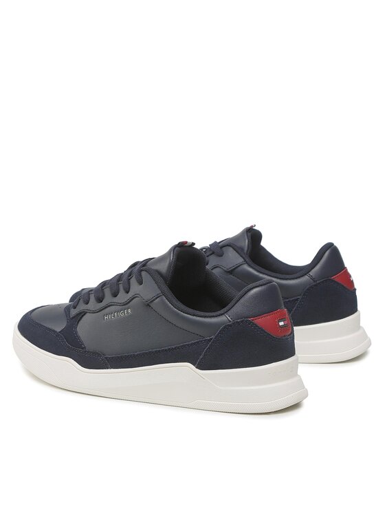 Tommy Hilfiger Tommy Hilfiger Sneakersy Elevated Cupsole Leather Mix FM0FM04358 Granatowy