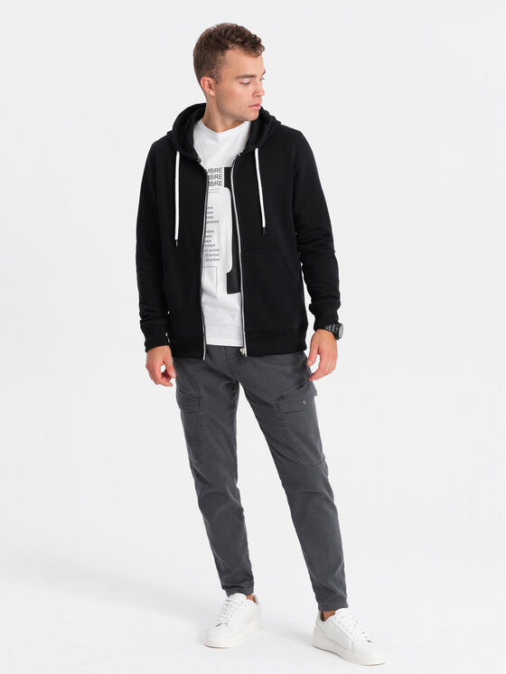Ombre Ombre Mikina OM-SSBZ-0118 Černá Regular Fit