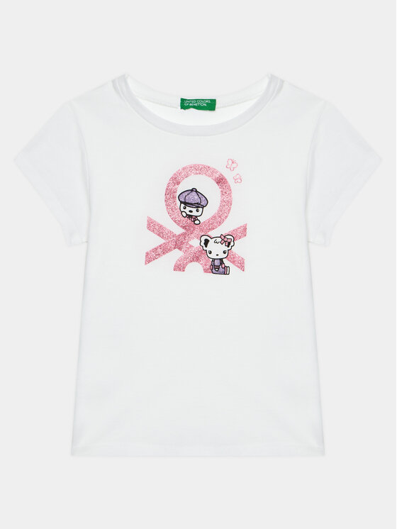 United Colors Of Benetton United Colors Of Benetton T-shirt 3I1XG10D6 Bijela Regular Fit