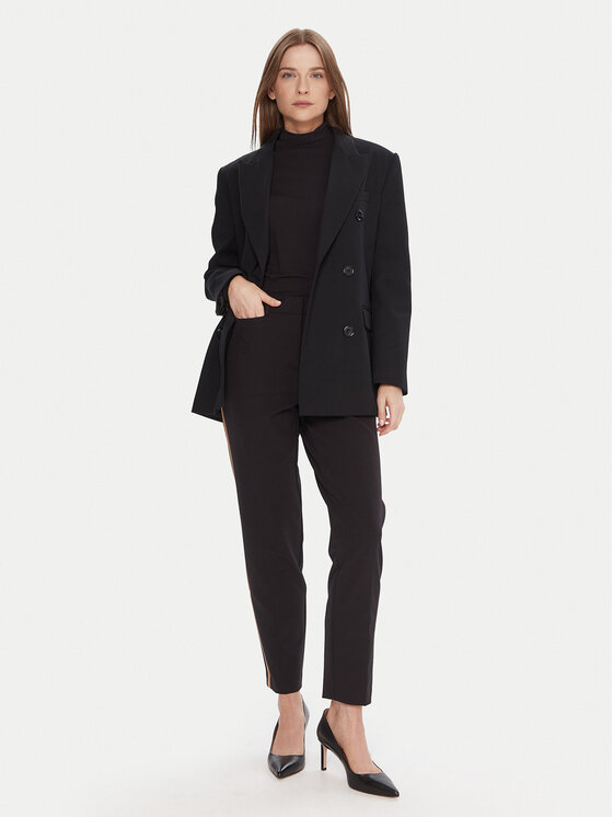 LOLA CASADEMUNT LOLA CASADEMUNT Pantaloni chino LF2514021 Negru Regular Fit
