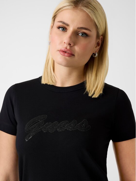 Guess Guess T-krekls W6GI08 K3023 Melns Regular Fit