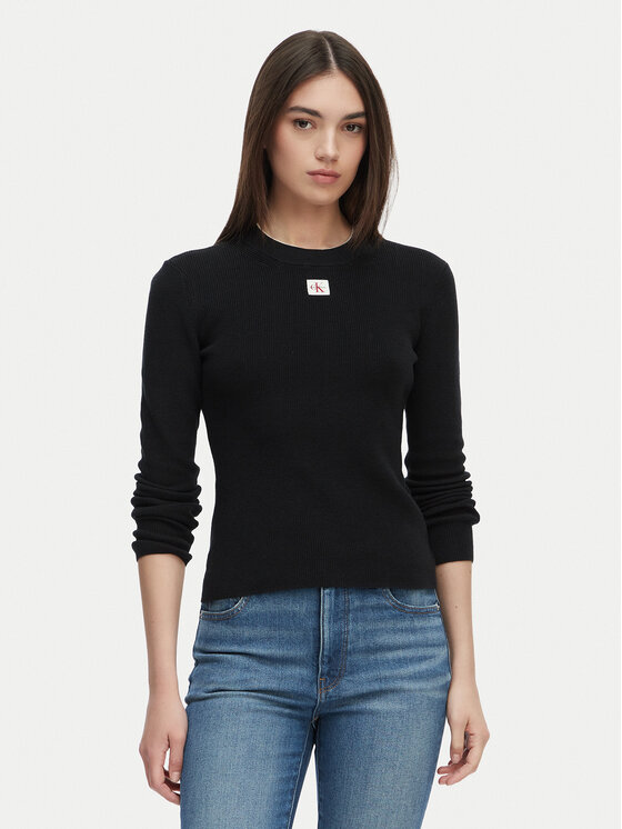 Calvin Klein Jeans Sweater LV047G309G Fekete Regular Fit