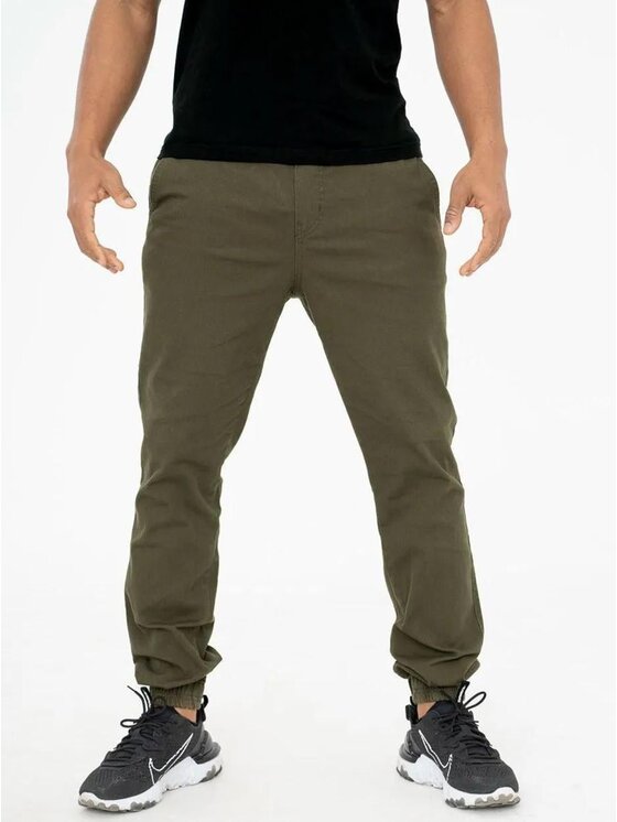 Jigga Wear Jigga Wear Joggery Na gumce wygodne dzogery 91125 Zielony Regular Fit