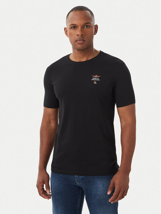 Aeronautica Militare Aeronautica Militare Тишърт Girocollo AM1UTI005 Черен Regular Fit