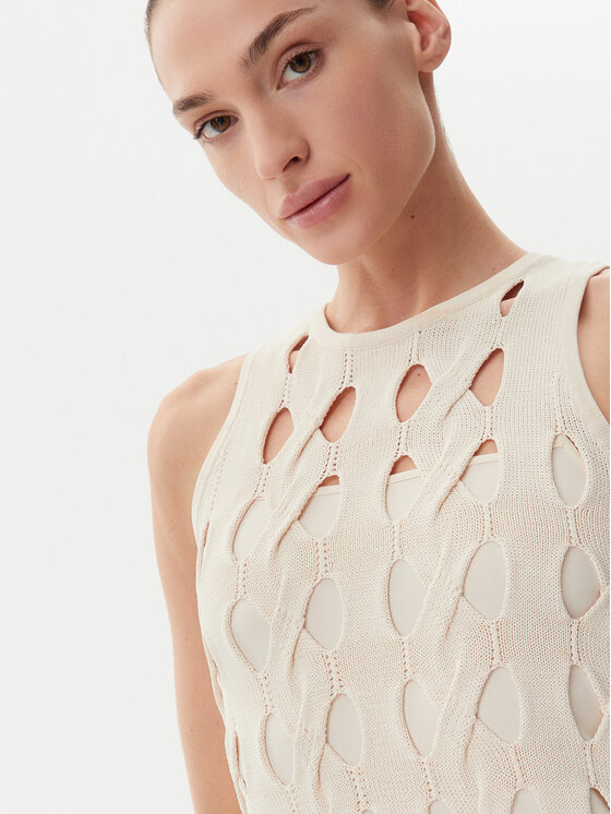 PINKO PINKO Úpletové šaty Allan 105190 A2LW Béžová Regular Fit