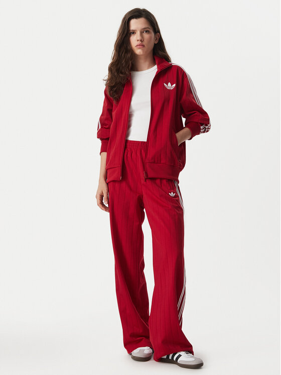 adidas adidas Mikina Pinstripe Firebrid Loose Tracktop KS9984 Červená Regular Fit