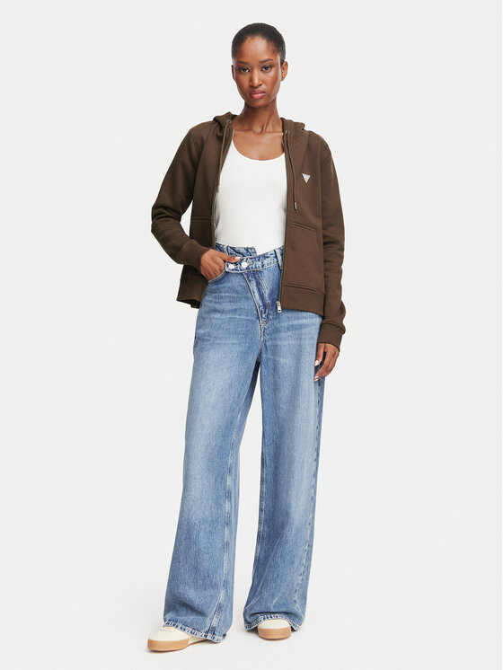 Guess Jeans Guess Jeans Bluza W4YQ03 KC811 Brązowy Regular Fit