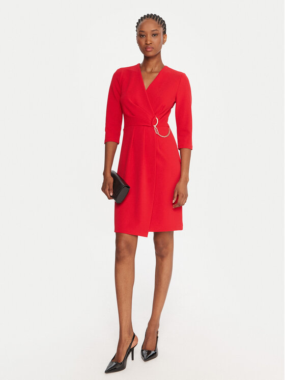 Rinascimento Rinascimento Koktel haljina CFC0020071002 Crvena Regular Fit