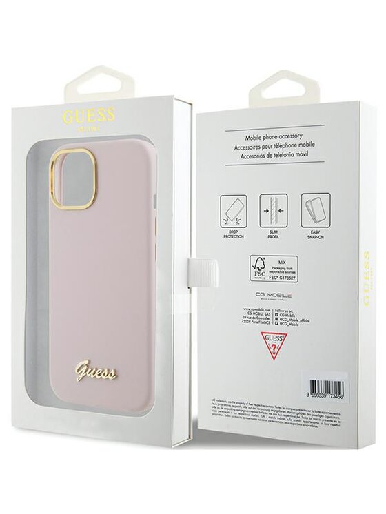 Guess Guess Etui na telefon iPhone 15 Różowy