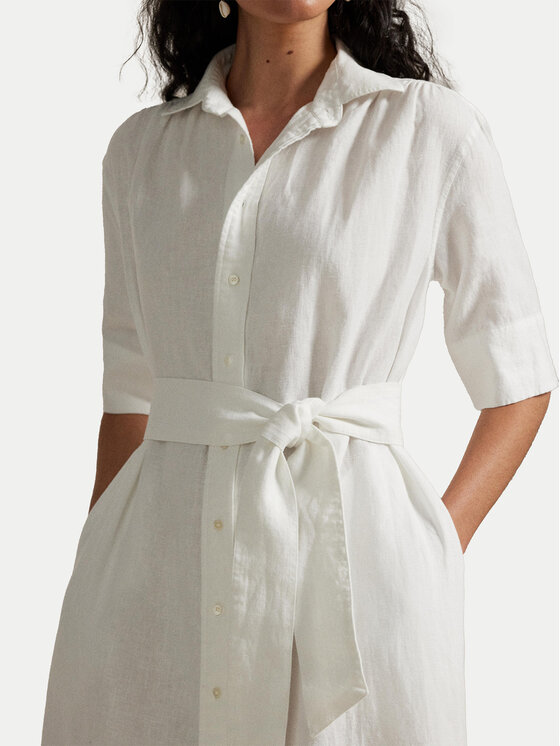 Polo Ralph Lauren Polo Ralph Lauren Hemdkleid 211965844001 Weiß Relaxed Fit