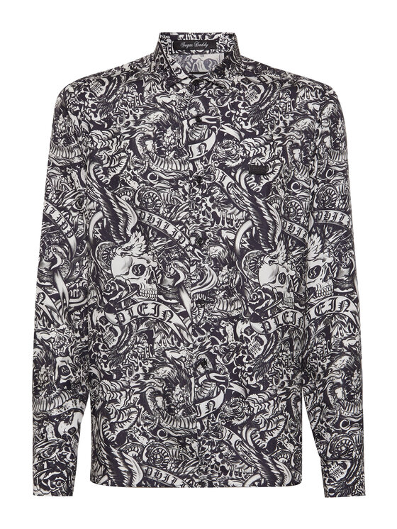 PHILIPP PLEIN PHILIPP PLEIN Košeľa 9775 Čierna Fitted Fit