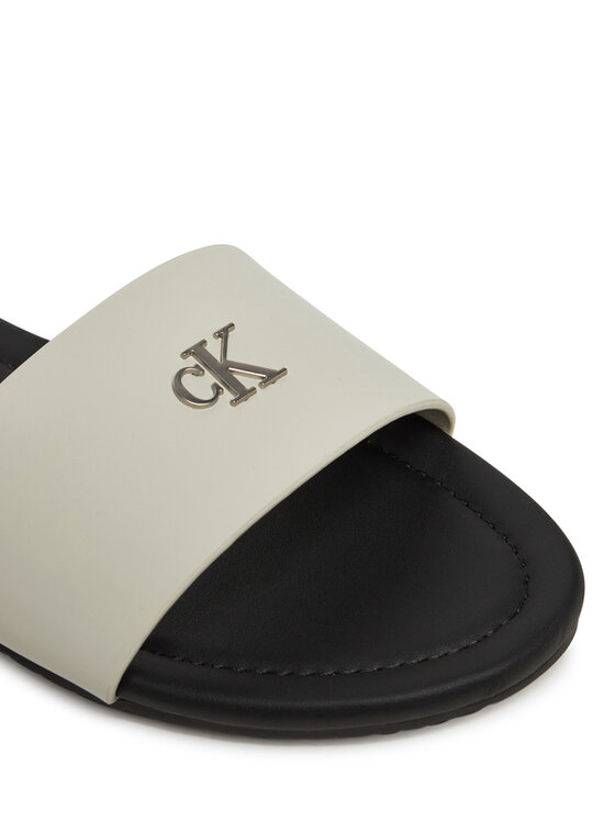 Calvin Klein Jeans Calvin Klein Jeans Klapki Flat Sandal Slide Mg YW0YW01697 Biały