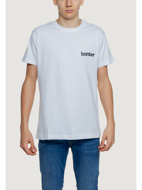 The Bomber The Bomber T-shirt The Bomber Logo Bianco Shirt Fit